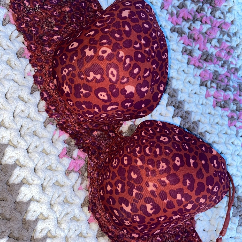 Comfy & Soft Burgundy Cheetah Print Bra